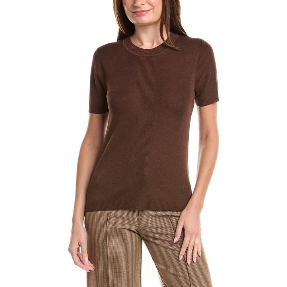 Jones New York Womens Icon Crew Neck T-Shirt, Brown